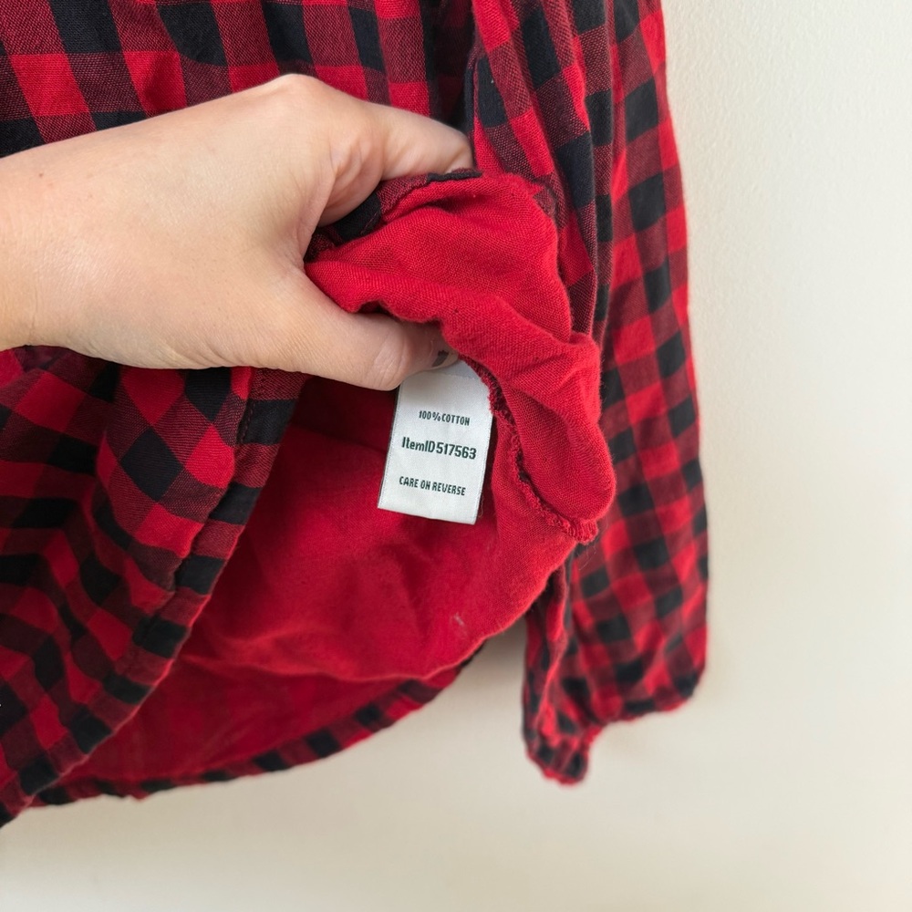 L.L. Bean Plaid Half Button-Up Shirt - Picture 7 of 8